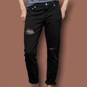 NWT Gap 1969 Black Ripped Girlfriend Denim Jeans Size 29 Distressed